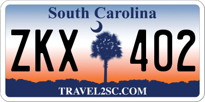 SC license plate ZKX402