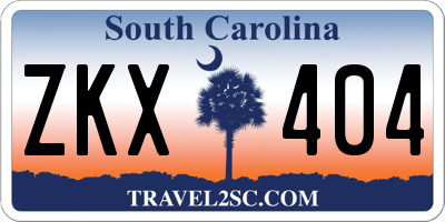 SC license plate ZKX404
