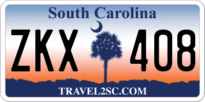 SC license plate ZKX408