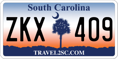 SC license plate ZKX409