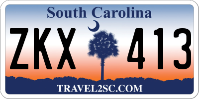 SC license plate ZKX413