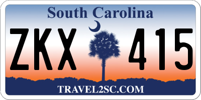 SC license plate ZKX415