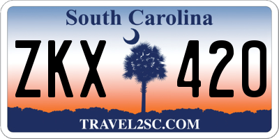 SC license plate ZKX420