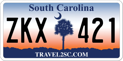 SC license plate ZKX421