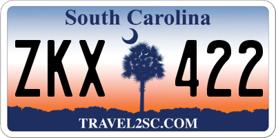SC license plate ZKX422