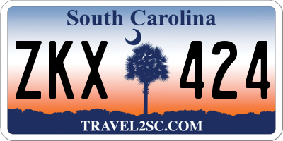 SC license plate ZKX424