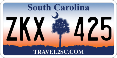SC license plate ZKX425