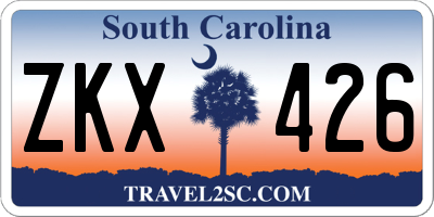 SC license plate ZKX426