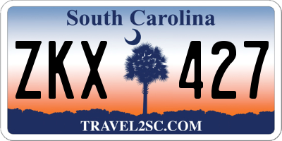 SC license plate ZKX427