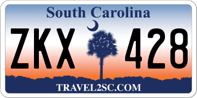 SC license plate ZKX428