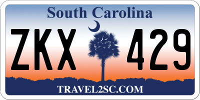 SC license plate ZKX429