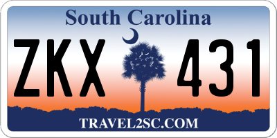 SC license plate ZKX431