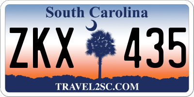 SC license plate ZKX435