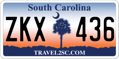 SC license plate ZKX436