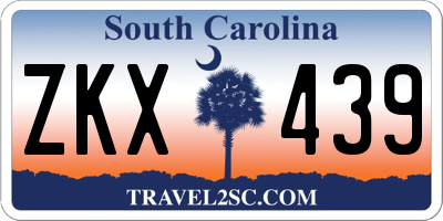 SC license plate ZKX439