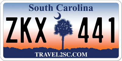 SC license plate ZKX441