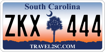SC license plate ZKX444