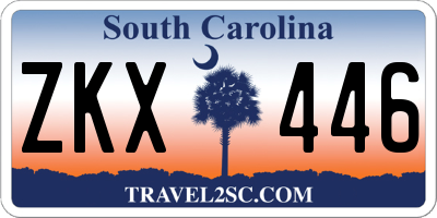 SC license plate ZKX446