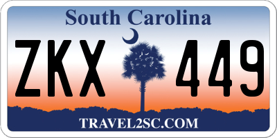 SC license plate ZKX449