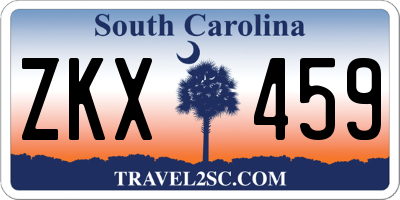 SC license plate ZKX459