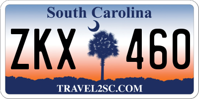 SC license plate ZKX460