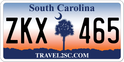 SC license plate ZKX465