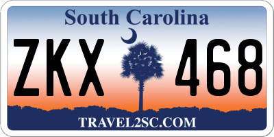 SC license plate ZKX468