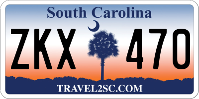 SC license plate ZKX470