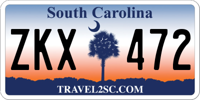 SC license plate ZKX472