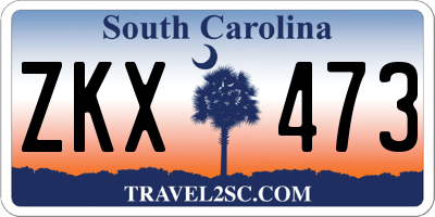 SC license plate ZKX473