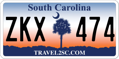 SC license plate ZKX474