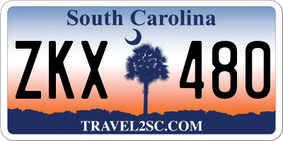 SC license plate ZKX480