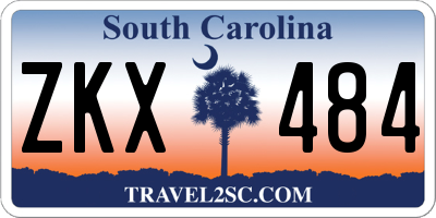 SC license plate ZKX484