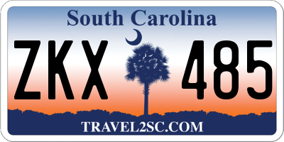 SC license plate ZKX485