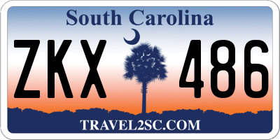 SC license plate ZKX486