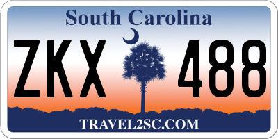 SC license plate ZKX488