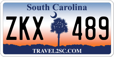 SC license plate ZKX489