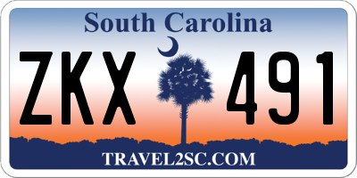 SC license plate ZKX491