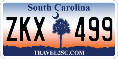 SC license plate ZKX499
