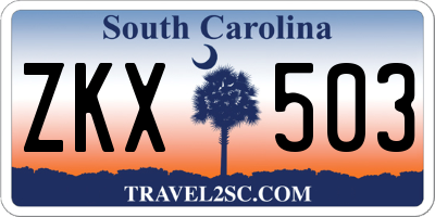 SC license plate ZKX503