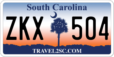SC license plate ZKX504