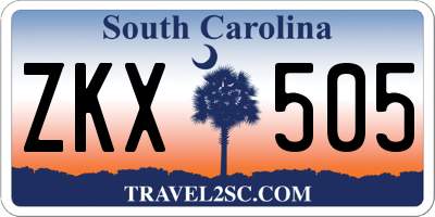 SC license plate ZKX505