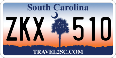 SC license plate ZKX510