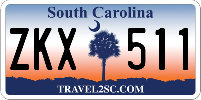 SC license plate ZKX511