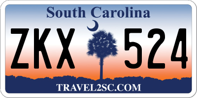 SC license plate ZKX524
