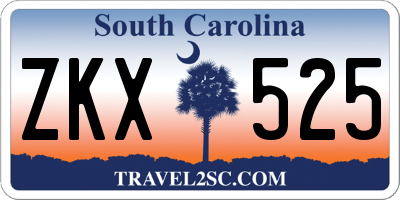 SC license plate ZKX525