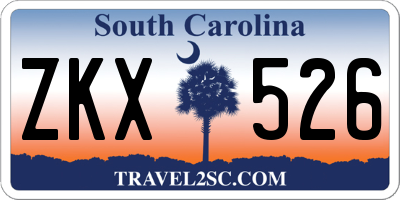 SC license plate ZKX526