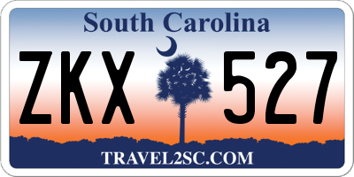 SC license plate ZKX527