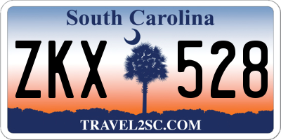 SC license plate ZKX528