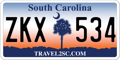 SC license plate ZKX534